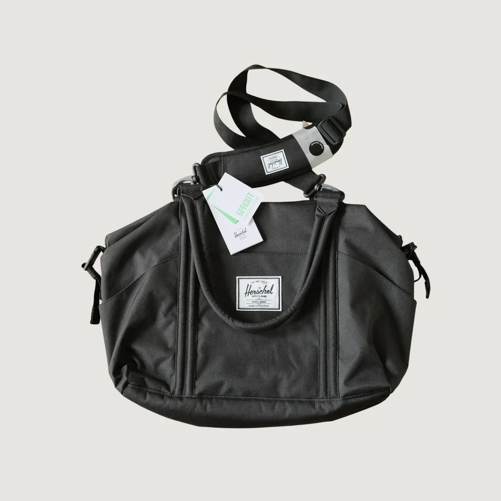 Herschel Strand Sprout Diaper Bag Women Black Duffle Minimalist OS 10647-00001